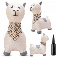 Skoczek gumowy dla dzieci do skakania z pompką Alpaka z bandaną Sun Baby