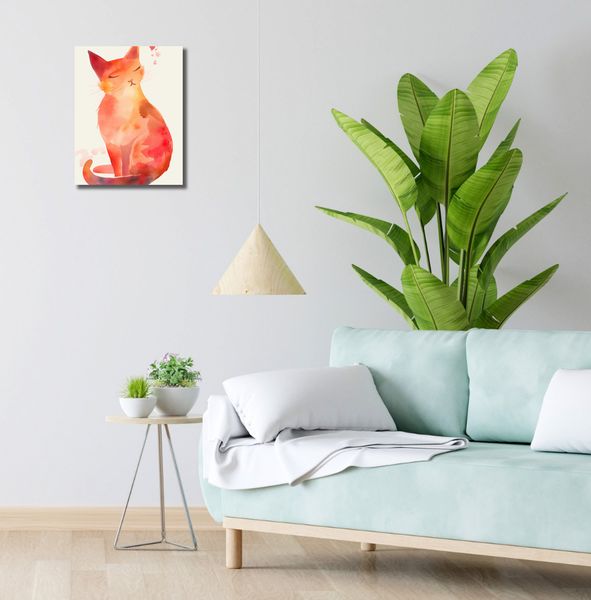 Obraz 30x40cm Akwarelowy Kot zdjęcie 2