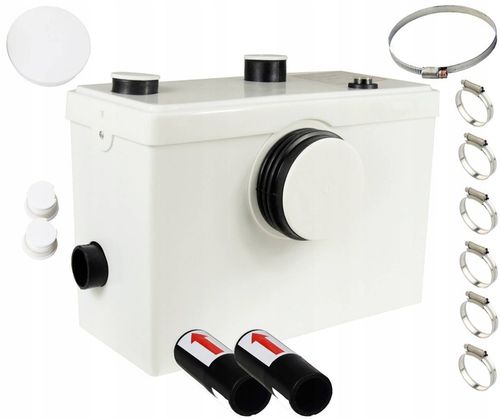 POMPA DO WC PRZEPOMPOWNIA ŚCIEKÓW ŁAZIENKOWA TOALETY WANNA PRYSZNIC TRZY na Arena.pl