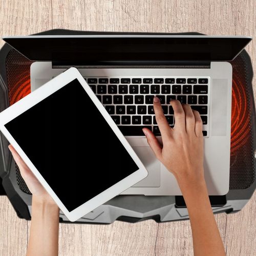 PODSTAWKA CHŁODZĄCA POD LAPTOPA WIATRAK DO KOMPUTERA NOTEBOOKA RGB 12-17" na Arena.pl