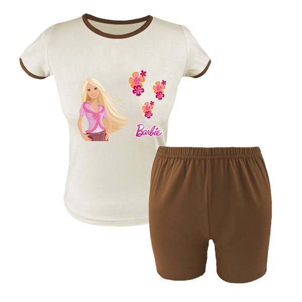 Krótka Piżama dziecięca Barbie zdjęcie 1
