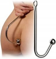 STALOWY HAK ANALNY KOREK ANAL PLUG DO PODWIESZANIA
