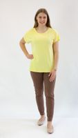 Bluzka z krótkim rękawkiem w kryształowe serduszka Sia Żółta UNI