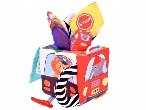 Miękka Kostka Sensoryczna Pojazdy pudełko z chusteczkami montessori ZA5587 na Arena.pl