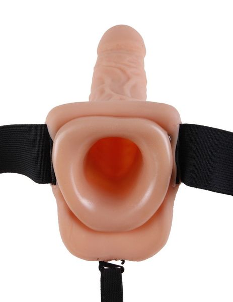 Męska Żelowa Proteza Penisa Z Wibracją - Fetish 9'' Vibrating Hollow Strap-On With Balls zdjęcie 4