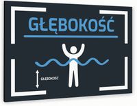 Tabliczka znak informacyjny 40x30 Antracyt GŁĘBOKOŚĆ Dibond NADRUK UV