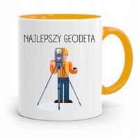 Kubek Żółty Dla Geodety Najlepszy Geodeta Prezent Z Nadrukiem Ze Zdjęciem
