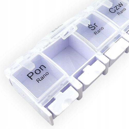 Pudełko na leki organizer kasetka 7 dni rano wieczór 14 przegródek na Arena.pl