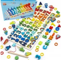 Trening MÓZGU Montessori RYBKI literki cyfry
