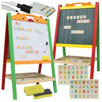 TABLICA dwustronna MAGNETYCZNA KREDOWA dla dzieci ALFABET MAGNESY PÓŁKA