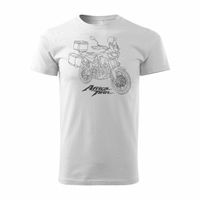 Koszulka motocyklowa z motocyklem na motor Honda Africa Twin CRF1100L męska biała REGULAR L