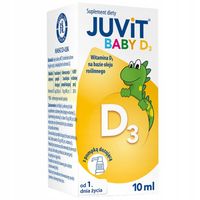 Juvit Baby D3, witamina D3 200 j.m. dla niemowląt, krople, 10 ml