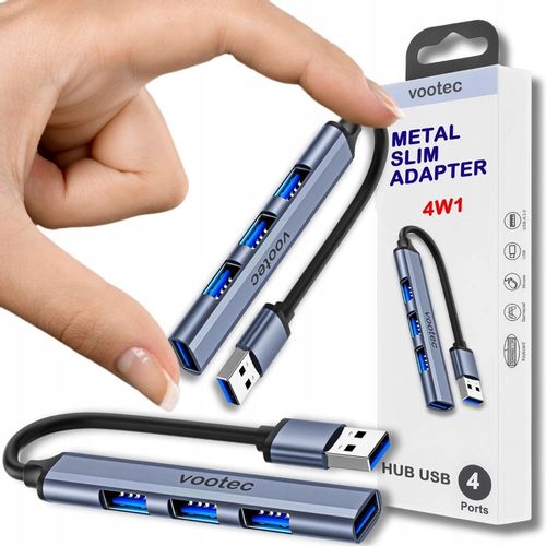 ROZDZIELACZ ROZGAŁĘŹNIK HUB USB 3.0 ADAPTER 4 PORTOWY KONCENTRATOR 4X USB na Arena.pl