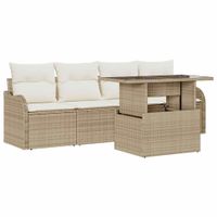 Zestaw Sof na Ogród 5 pcs Beżowy 100 x 55 x 73 cm Polirattan