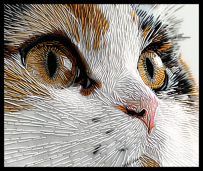 Plakat 60x50cm Nitkowany Kot zdjęcie 2