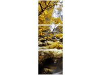 90X30CM JESIENNY WODOSPAD TRÓJ OBRAZ DRUK