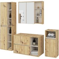 Zestaw mebli łazienkowych z otworami VAMI 4 szafki pojemny artisan kaszmir