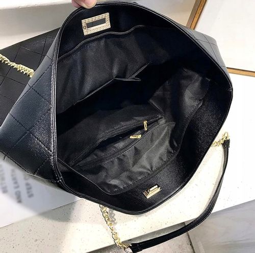 Czarna Damska Skórzana Pojemna Torba A4 Torebka na Arena.pl