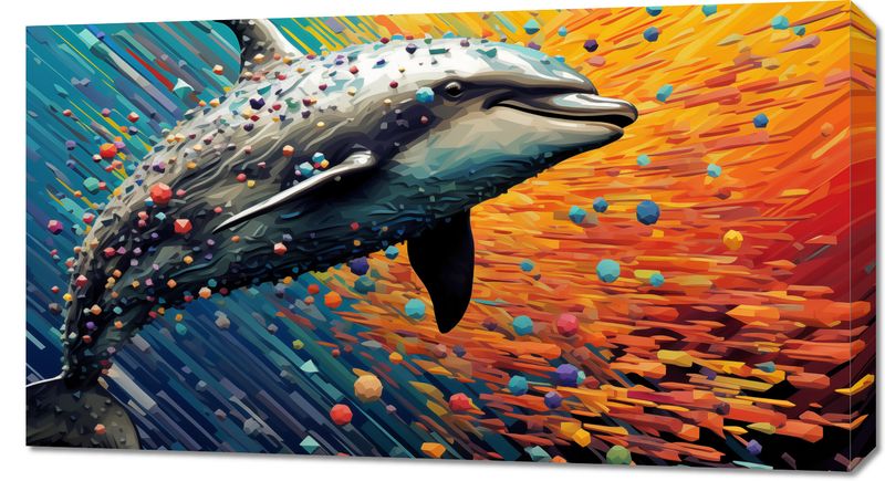 Obraz 90x50cm Delfin w Palecie Barw zdjęcie 1