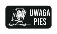 GRAWER Tabliczka laminat 20x10 cm UWAGA PIES Bokser boxer różne wzory