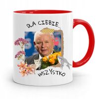 Kubek Czerwony Śmieszny Pis Jarosław Kaczyński Z Nadrukiem Ze Zdjęciem