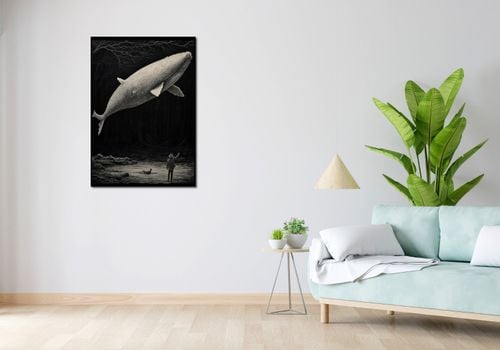 Plakat 70x100cm Biały Wieloryb na Arena.pl