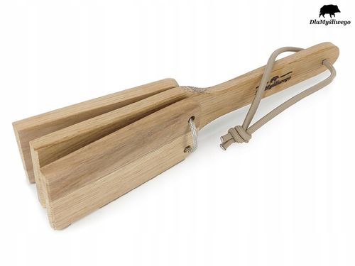 Klasyczna drewniana kołatka klepaczka dla naganiaczy na polowanie na Arena.pl