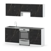 Kuchnia Modułowa Nowoczesna Z Blatem Pojemna 2m Pojemna Biała San Sebastian