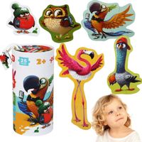 edukacyjne puzzle ptaki 5 w 1 puzzle 5 obrazków 14255