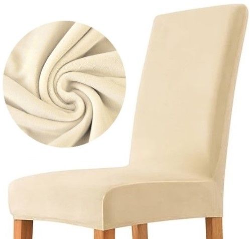 POKROWIEC NA KRZESŁO WELUR PREMIUM AKSAMIT ELASTYCZNY KREMOWY na Arena.pl
