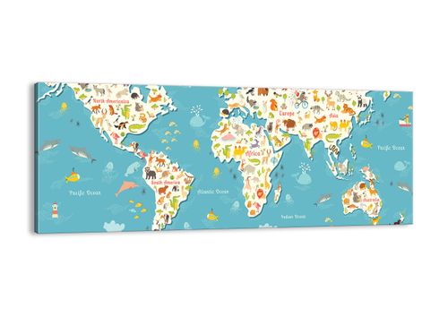 Obraz Na Płótnie - Mapa Kontynent - 100X40 Cm - Ab100X40-3106 na Arena.pl