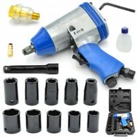 Geko Klucz udarowy pneumatyczny 1/2" z nasadkami w walizce G03180