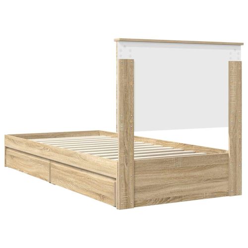 Łóżko z miejscem do przechowywania Dąb Sonoma 100 x 200 cm na Arena.pl