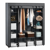 Szafa materiałowa tekstylna szara składana 170×170 garderoba XXL