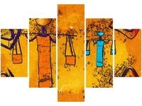 70 100CM OBRAZ 5 ELEM WODA PUSTYNI DRUK PŁÓTNO