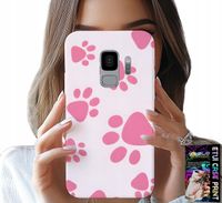ETUI DO SAMSUNG GALAXY S9 - RÓŻOWE PSIE ŁAPKI, PLECKI, OBUDOWA CASE