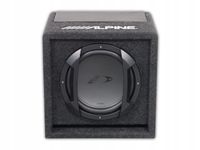 Subwoofer samochodowy wzmacniacz Alpine SWE-815 300W Skrzynia Pilot