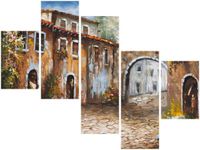 100 75CM OBRAZ 5 ELEM UROKLIWA ULICZKA ŚCIENNY