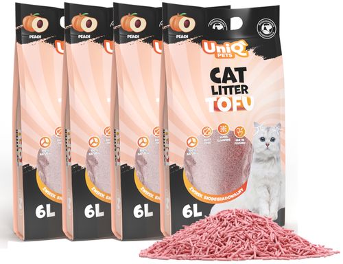 Zwirek tofu brzoskwinia ekologiczny biodegradowalny 4x2,5kg UNIQ PETS na Arena.pl