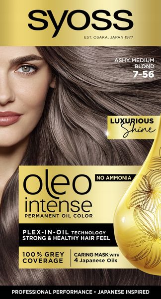 SYOSS OLEO INTENSE TRWAŁA KOLORYZACJA POPIELATY ŚREDNI BLOND 7-56 1 SZT zdjęcie 2