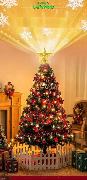 Projektor LED oświetla gwiazdy na czubku choinki, ozdoby świąteczne zdjęcie 6