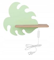 Kinkiet LED Candellux MONSTERA zielony/drewno, 27x37x12 cm, IP20