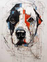 Plakat 50x65cm Przyrysowany Psiak