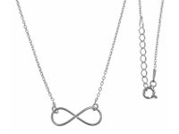 Delikatny rodowany srebrny naszyjnik gwiazd celebrytka nieskończoność infinity srebro 925 FL145N