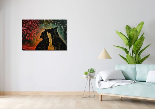 Obraz 90x60cm Psi Uścisk na Arena.pl