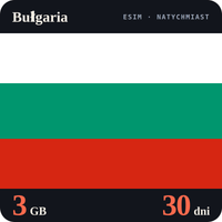 Karta eSIM Internet Bułgaria 3 GB na 30 dni - bez rejestracji