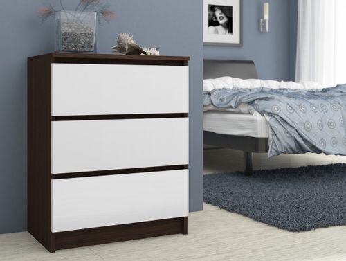 KOMODA K 60 cm 3 SZUFLADY WENGE / BIAŁA na Arena.pl