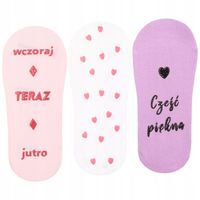 ABS Stopki Damskie Niskie Skarpetki Balerinki z Napisami Silikon 35-38