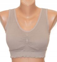 HAN 2954 biustonosz top damski bezszwowy mikrofibra kawowy 4XL/5XL