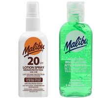 Malibu Wodoodporny Spray SPF20 100ml + Aloe Po Opalaniu 100ml
